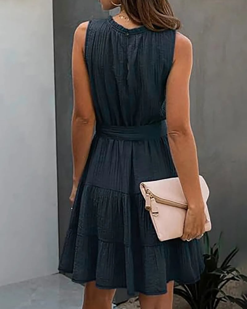 Robe courte décontracté sans manches