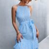 Robe courte polyester bohème estivale