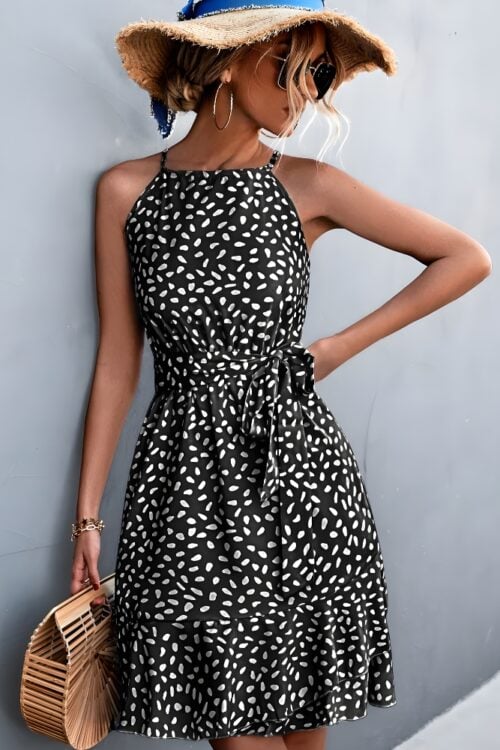 Robe courte polyester bohème estivale