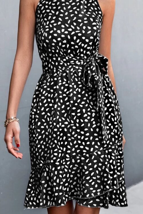 Robe courte polyester bohème estivale