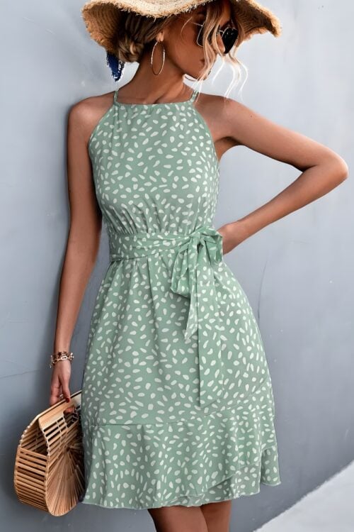 Robe courte polyester bohème estivale