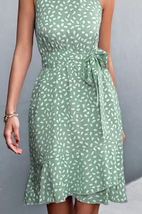 Robe courte polyester bohème estivale