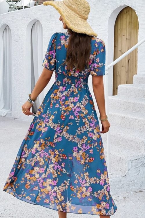 Robe longue bohème fleurie polyester
