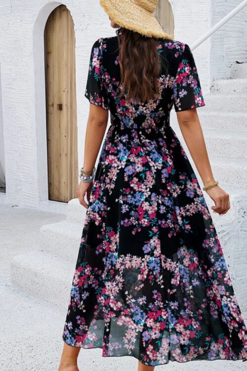 Robe longue bohème fleurie polyester