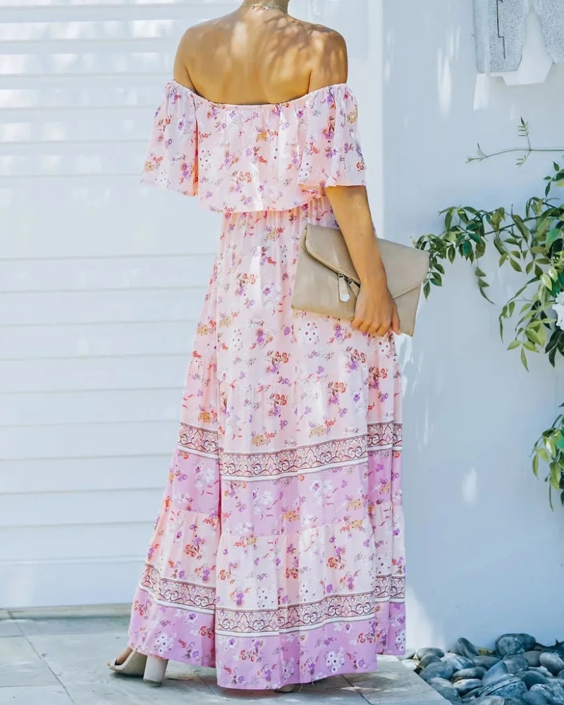 Robe longue col fendu à lacets style régulier