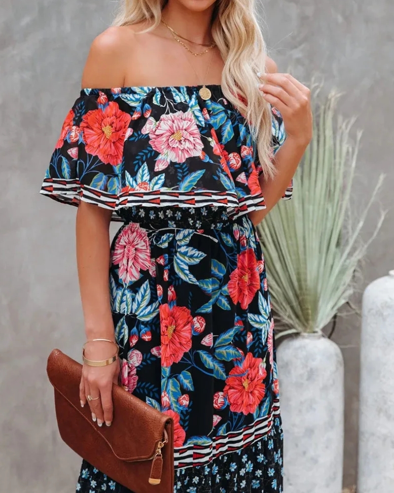 Robe longue col fendu à lacets style régulier