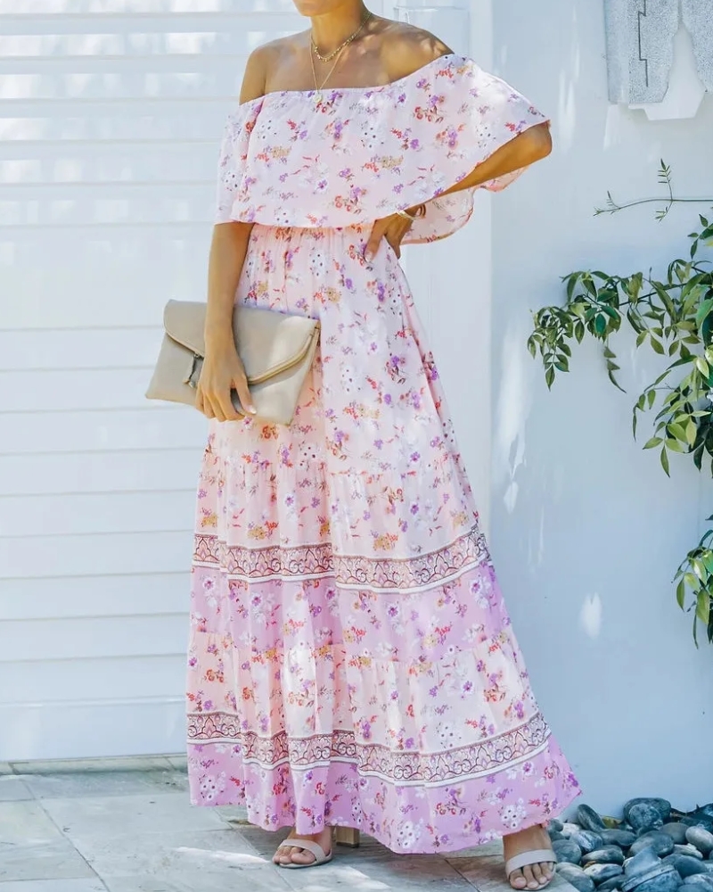 Robe longue col fendu à lacets style régulier