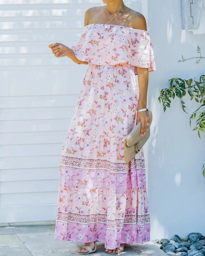 Robe longue col fendu à lacets style régulier
