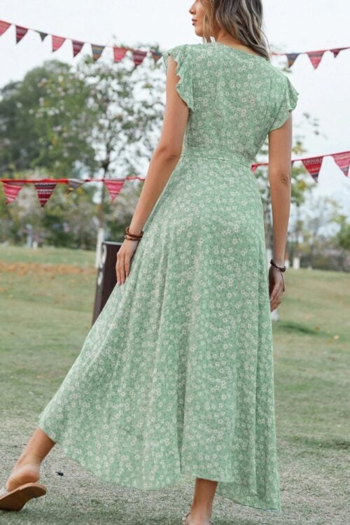Robe longue été manches papillon bohème