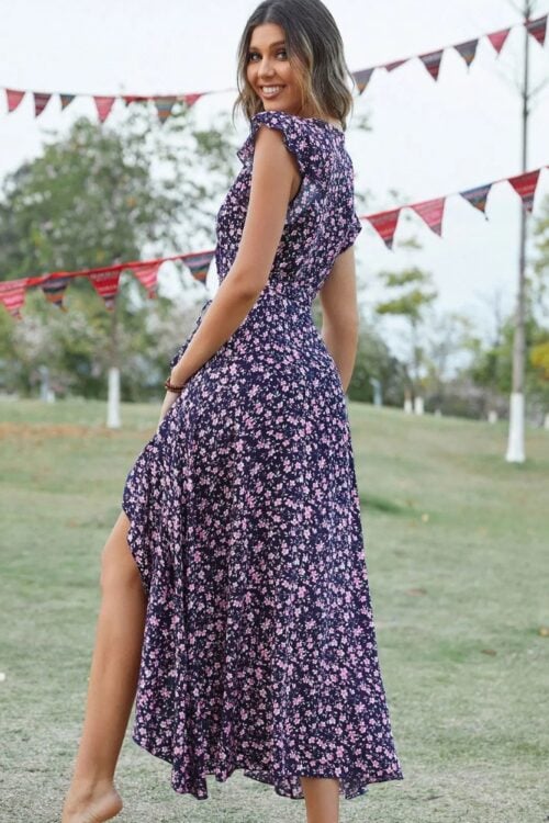 Robe longue été manches papillon bohème