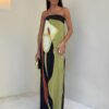 Robe longue imprimée artistique élégante