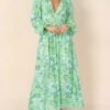 Robe longue polyester bohème fleurie élégante
