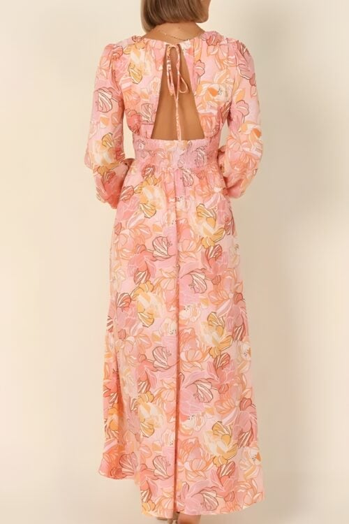 Robe longue polyester bohème fleurie élégante