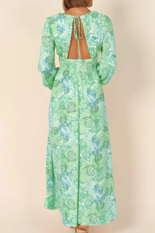Robe longue polyester bohème fleurie élégante