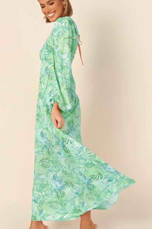 Robe longue polyester bohème fleurie élégante