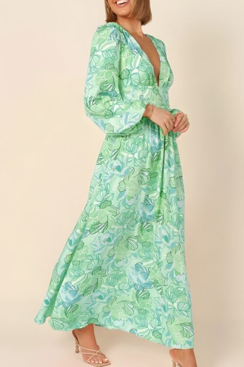 Robe longue polyester bohème fleurie élégante