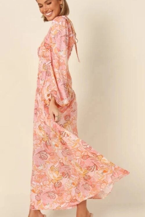 Robe longue polyester bohème fleurie élégante