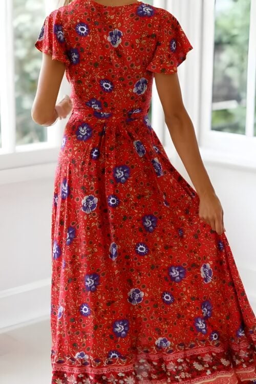 Robe longue sirène imprimé été style folk