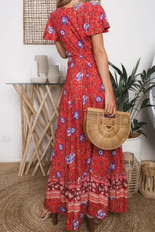 Robe longue sirène imprimé été style folk