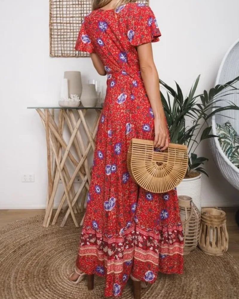 Robe longue sirène imprimé été style folk