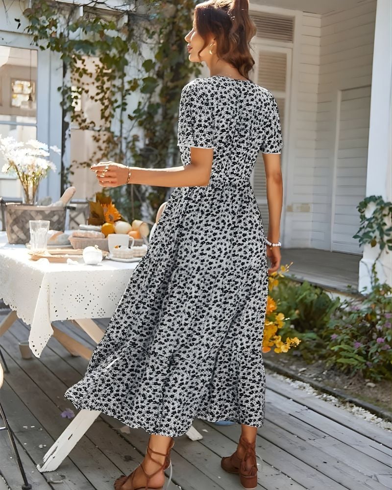  Robe longue vintage imprimé fleuri – Image 5