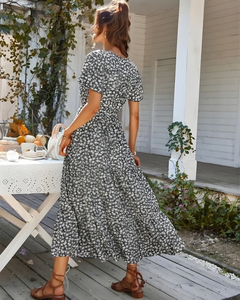  Robe longue vintage imprimé fleuri – Image 7