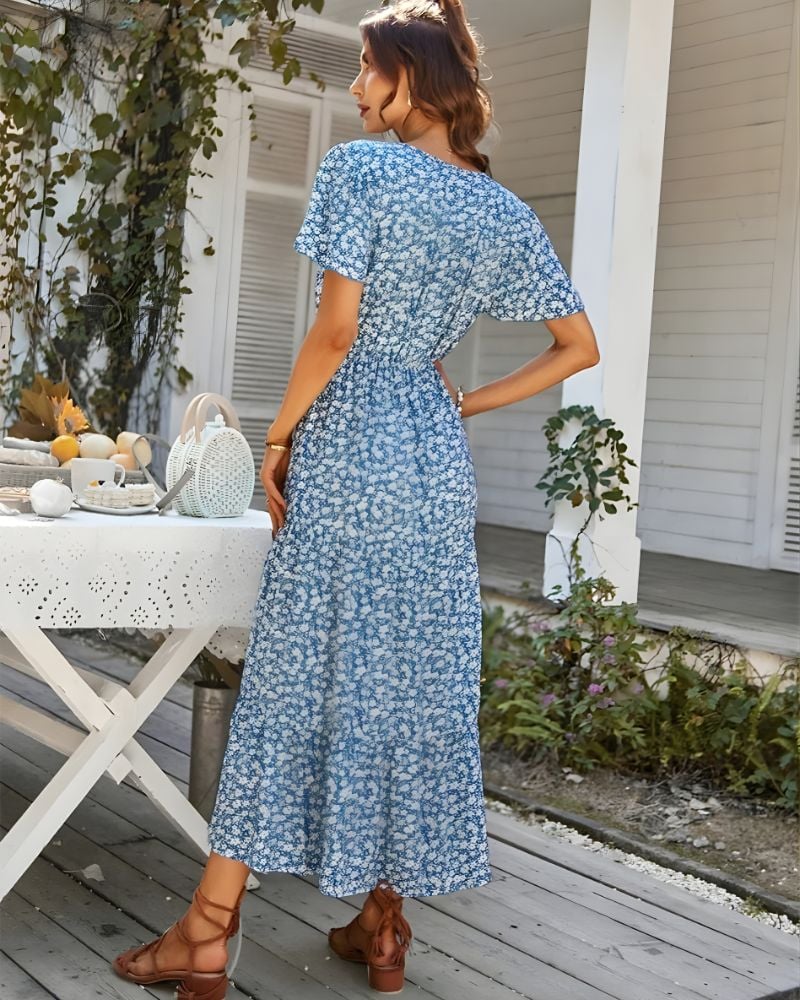  Robe longue vintage imprimé fleuri – Image 9