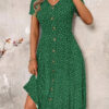 Robe midi à pois à manches courtes
