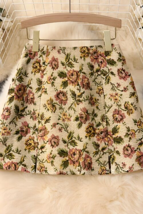 Jupe courte imprimé floral bohème été
