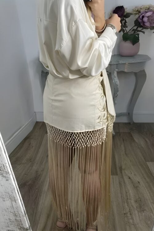 Jupe longue bohème chic brodé été