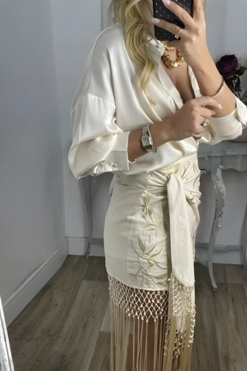 Jupe longue bohème chic brodé été