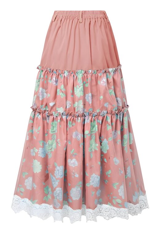 Jupe longue bohème florale fluide élégante