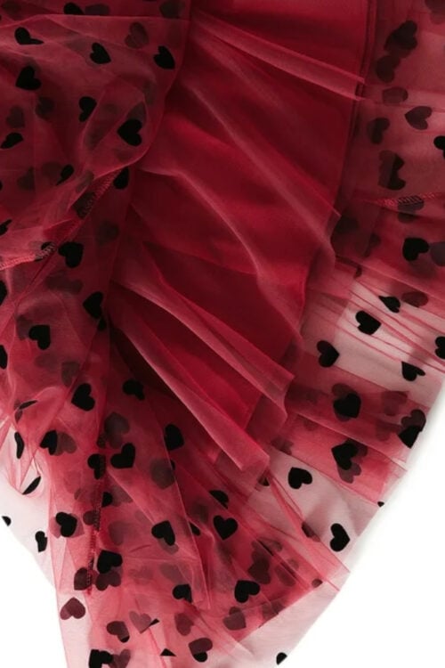 Jupe longue en dentelle fleurie à appliqués