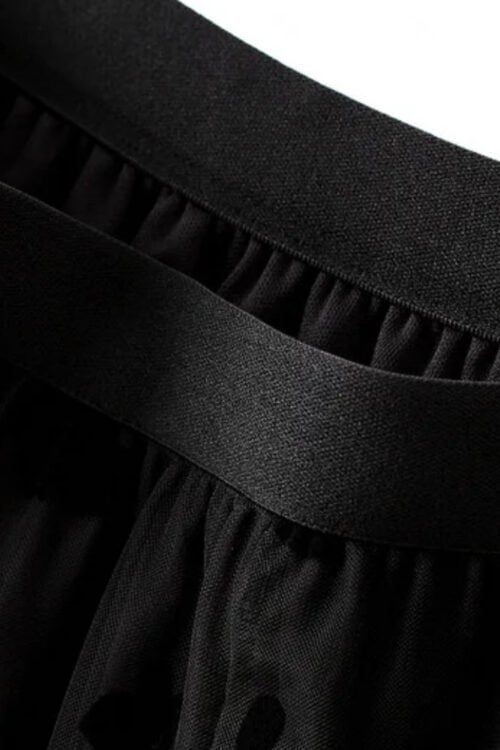 Jupe longue en dentelle fleurie à appliqués