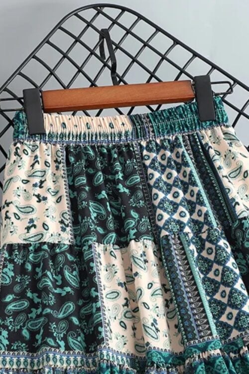Jupe longue ethnique bohème taille élastique