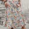 Jupe longue fleuri multicolore
