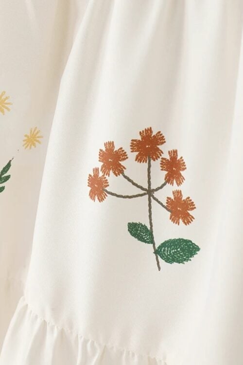 Jupe longue plissée imprimé fleuri taille élastique