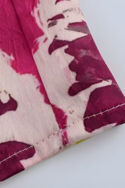 Jupe longue satin rayures imprimé floral