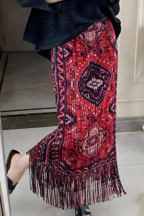 Jupe longue viscose imprimé cachemire bohème