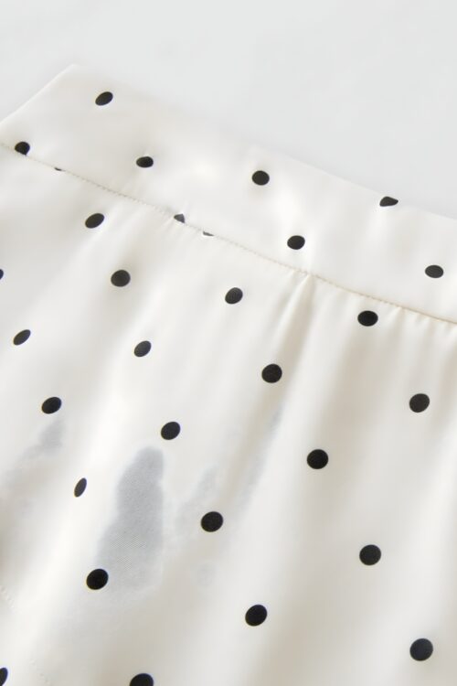 Jupe midi volants asymétrique pois bohème