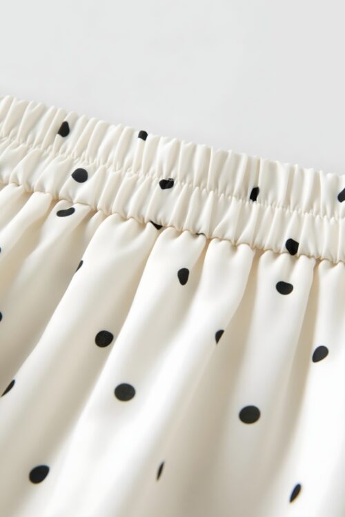 Jupe midi volants asymétrique pois bohème