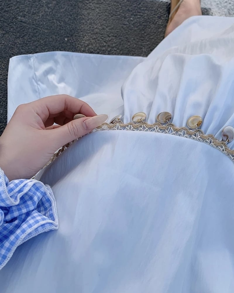 Jupe plissée bohème taille haute coréenne
