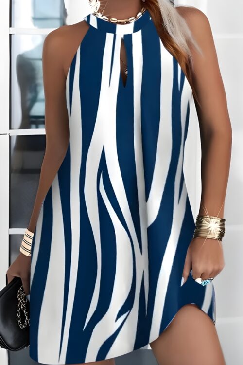 Robe d'été bohème imprimée vichy décontractée