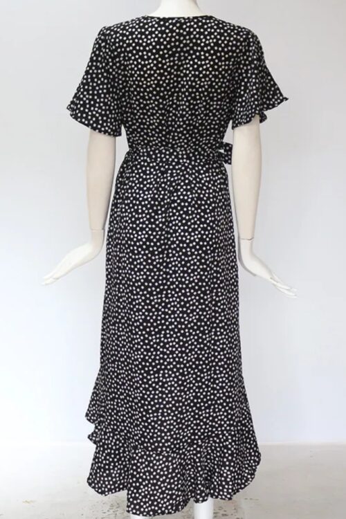 Robe longue bohème en mousseline imprimé floral