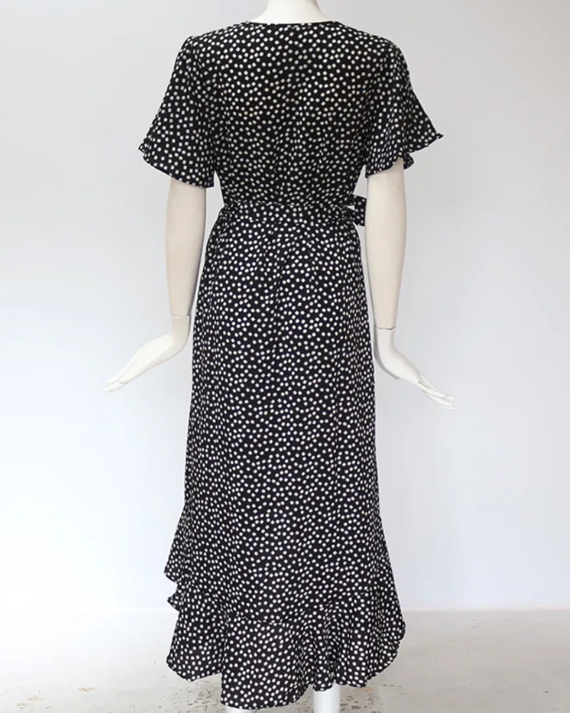 Robe longue bohème en mousseline imprimé floral