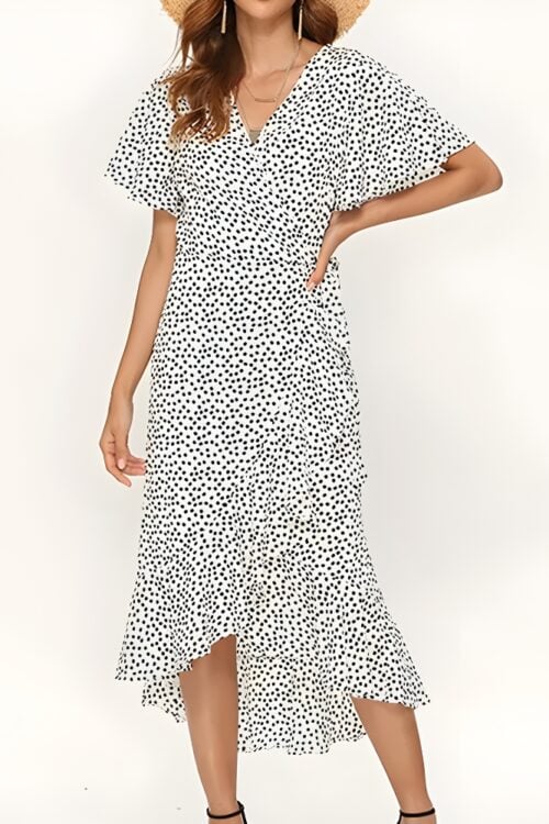 Robe longue bohème en mousseline imprimé floral