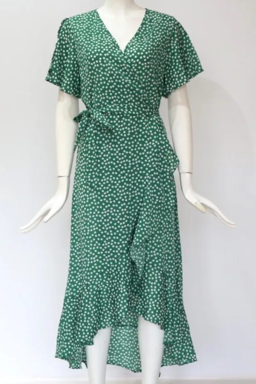 Robe longue bohème en mousseline imprimé floral