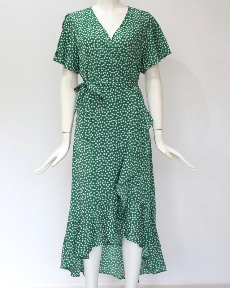Robe longue bohème en mousseline imprimé floral