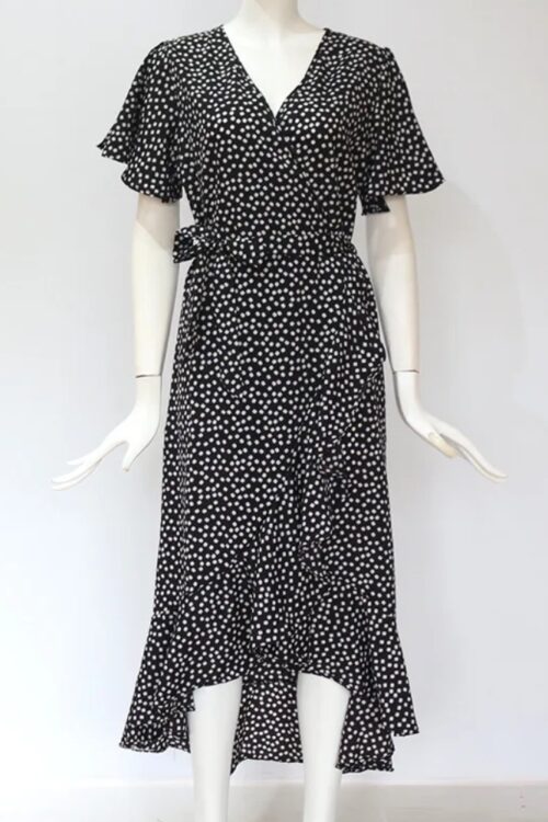 Robe longue bohème en mousseline imprimé floral