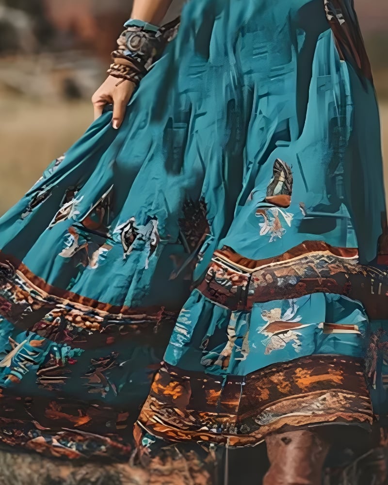 Robe longue bohème fluide plage
